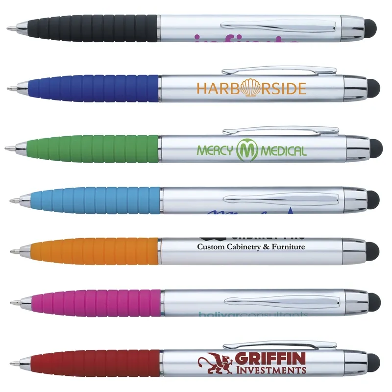 Custom Silver Cool Grip Stylus Pen