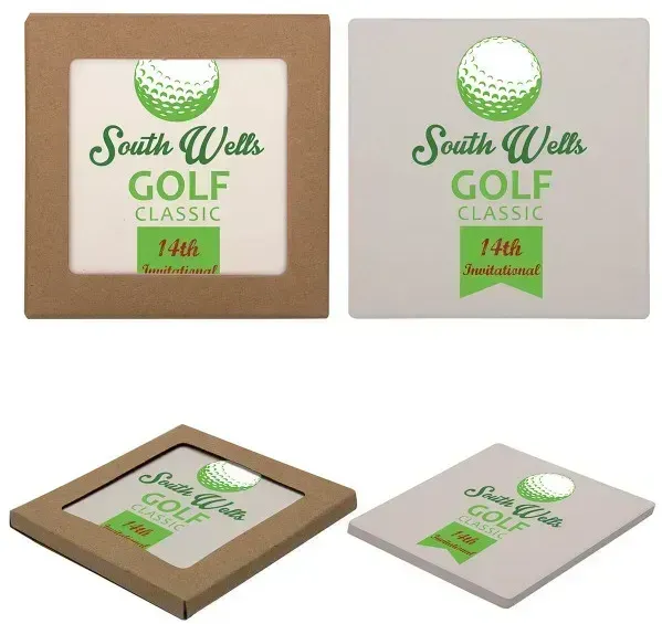 Logo Single Square Stone Coaster