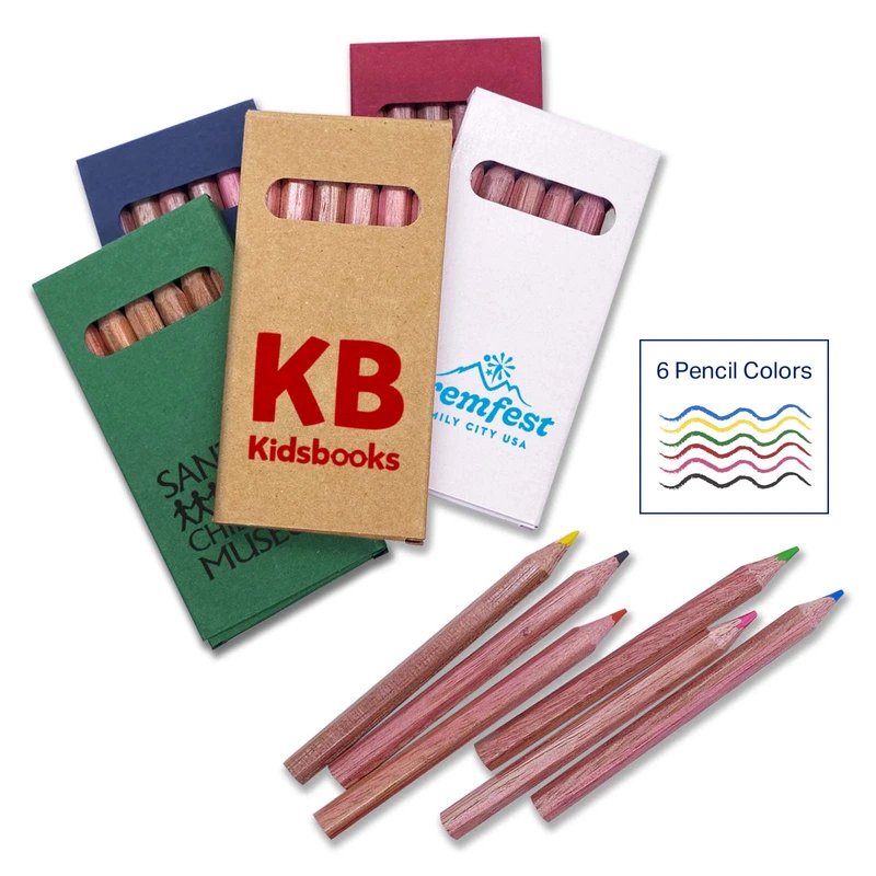 Six-Color Wooden Pencil Set in Box