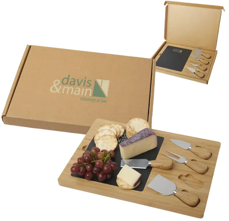 Custom Slate Cheese Board Gift Box Set