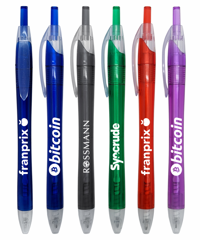 Sleek Silver Pen with Colorful Accent Trim - Customizable