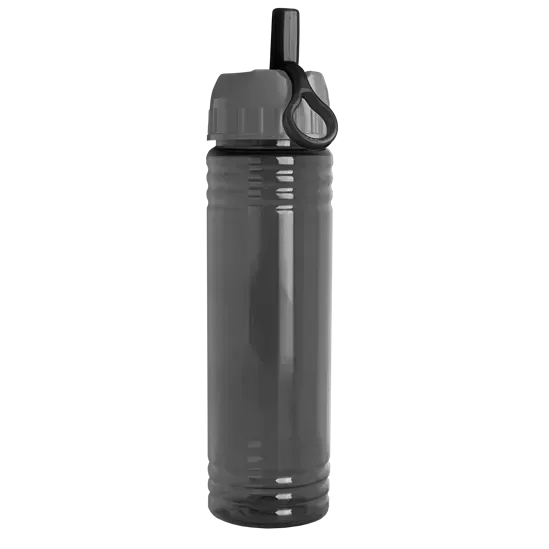 Slim Fit RPET Bottle with Ring-Straw Lid (24 oz.) — view 4
