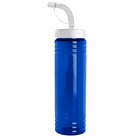 Slim Fit RPET Bottle with Straw Lid  (24 oz.) — view 2