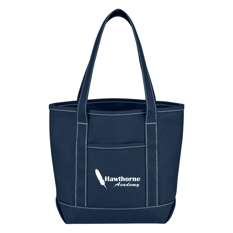 Small Cotton Canvas Yacht Tote Bag — view 3
