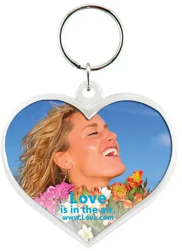 Imprinted Snap-In Heart Keytag
