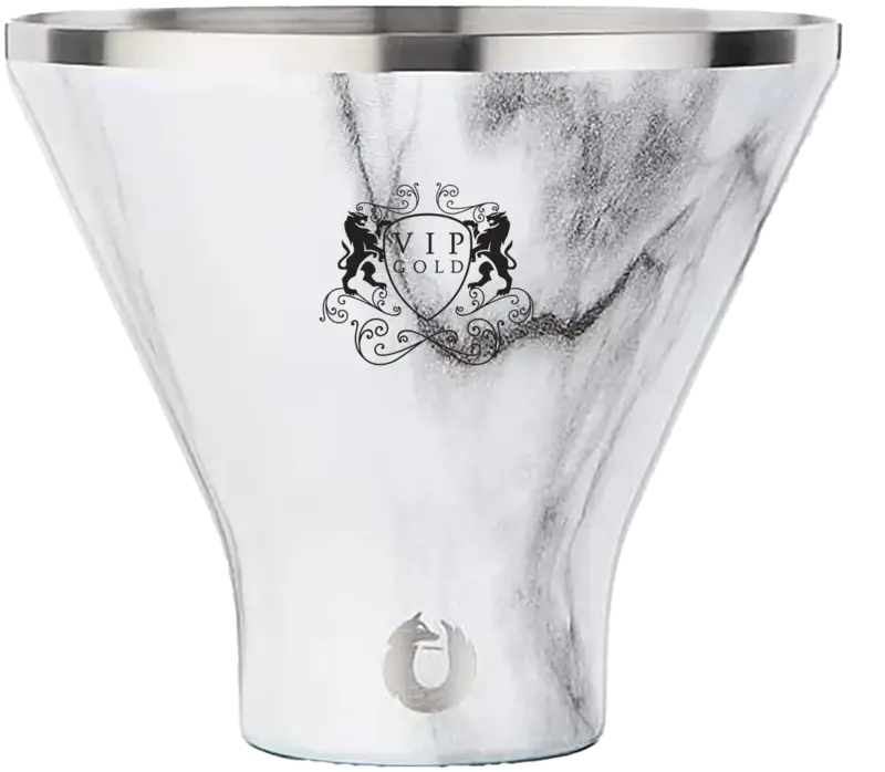 Insulated Snowfox 8oz. Marble Martini Tumbler - Perfect Promotion or Corporate Gift Item