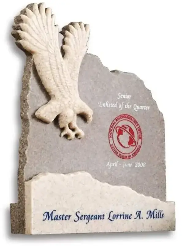 Custom Sandstone Eagle Awards with Moonstone Base - Perfect for Business Recognition