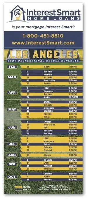 Promotional Soccer Schedule Magnet