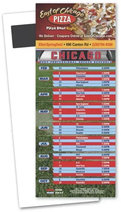 Soccer Schedule Magnetic Stick Up Card