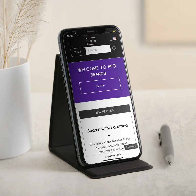 Soft-Touch Folding Phone Stand with Magnetic Closures — view 2