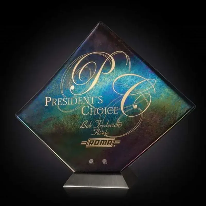 Custom Metallic Solitaire Award with Logo Engraving for Corporate Recognition — view 2