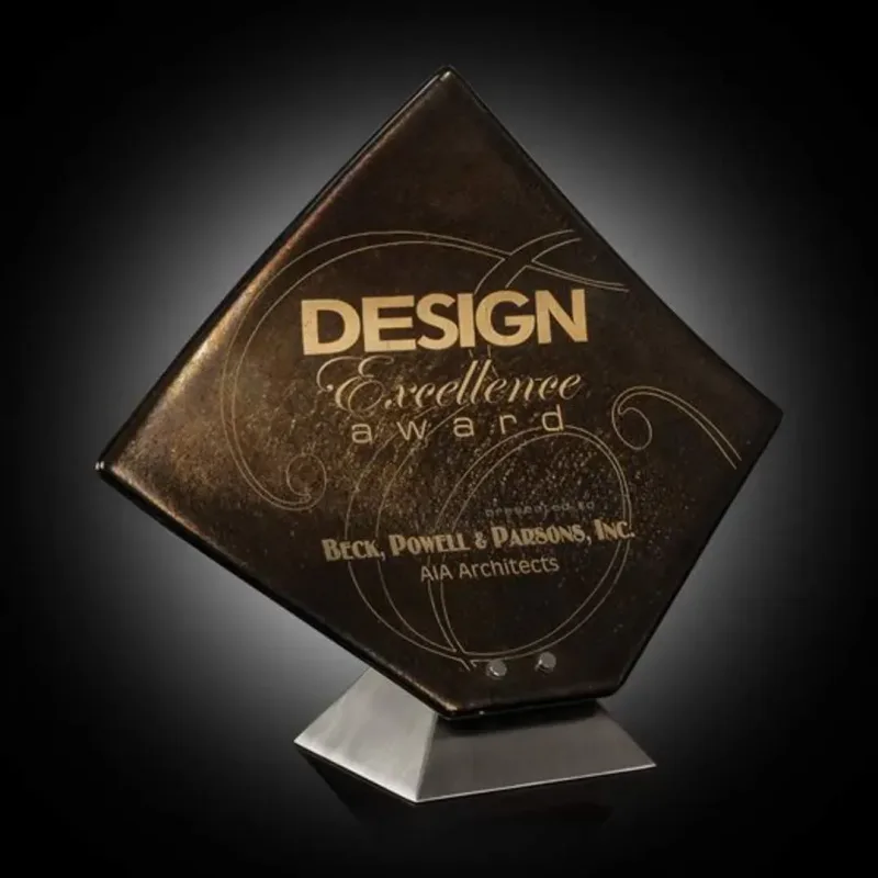 Custom Metallic Solitaire Award with Logo Engraving for Corporate Recognition — view 3