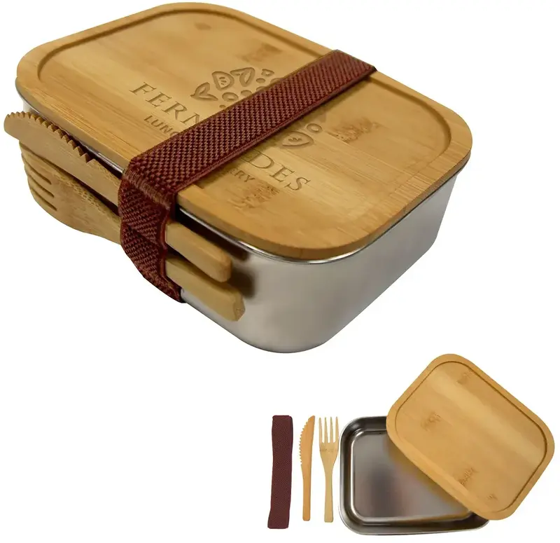 Sophisticate Stainless & Bamboo Bento Box