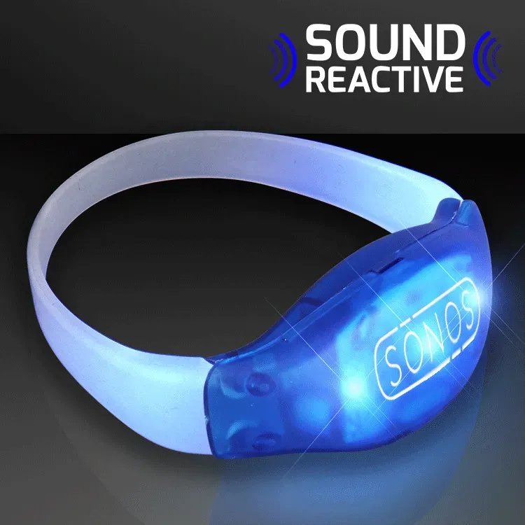 Sound Activated Light Up Blue LED Flashing Bracelets