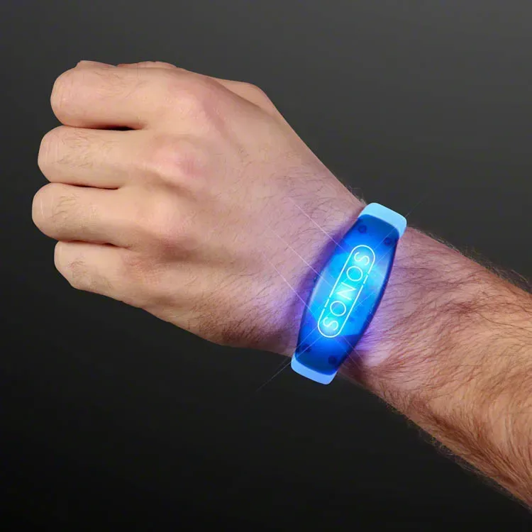 Sound Activated Light Up Blue LED Flashing Bracelets — view 5
