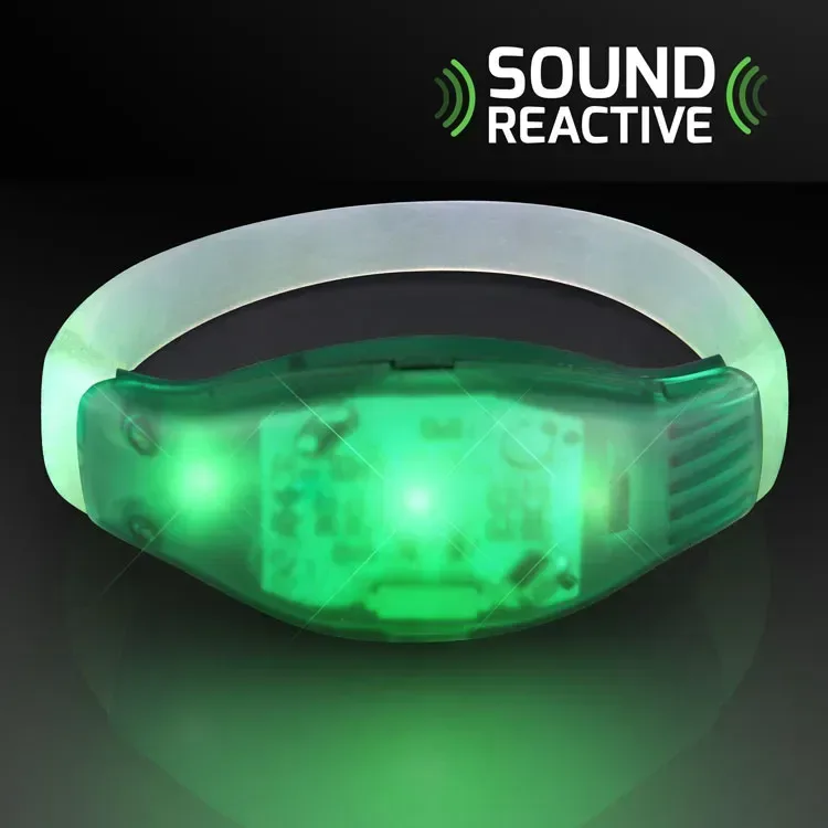Sound Activated Light Up Green LED Flashing Bracelets — view 5