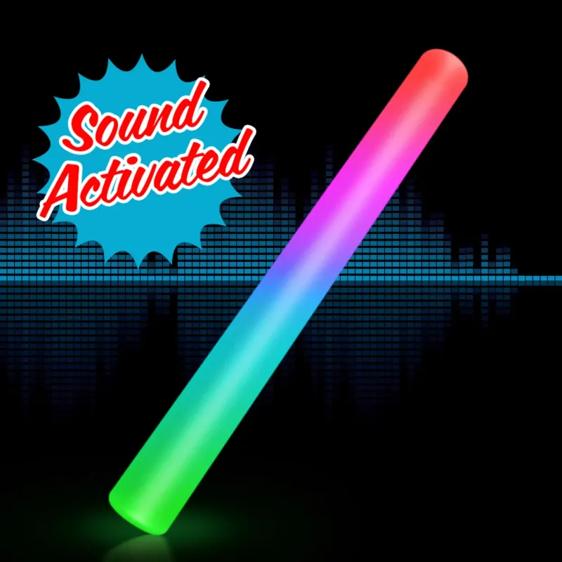 Sound Activated Light Up Multicolor LED Cheer Stick — view 2