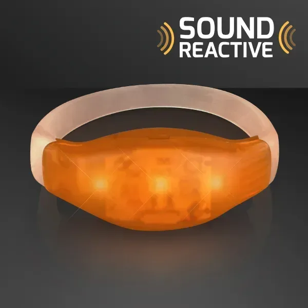 Sound Activated Light Up Orange LED Flashing Bracelets — view 5