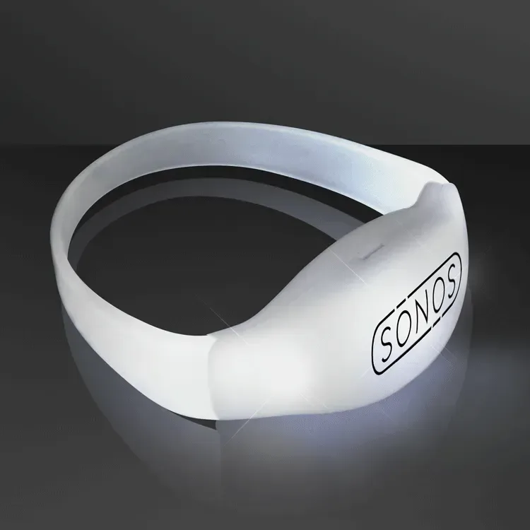 Sound Activated Light Up White LED Flashing Bracelets — view 5