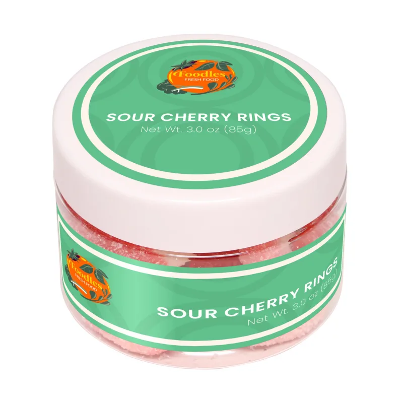 Sour Cherry Rings in a Jar — view 2
