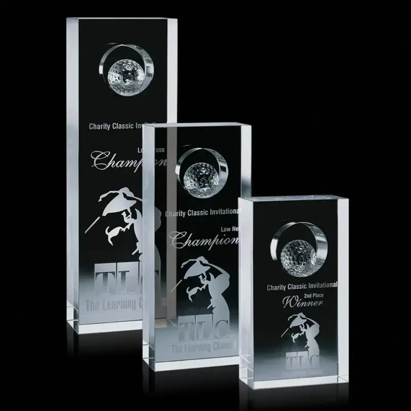 Custom 3D Golf Ball Crystal Award