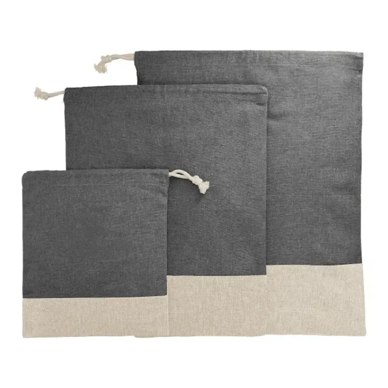 Personalized Recycled Cotton Travel Pouch Set (3 Piece) — view 2