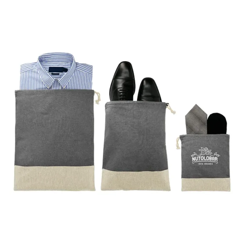 Personalized Recycled Cotton Travel Pouch Set (3 Piece) — view 5