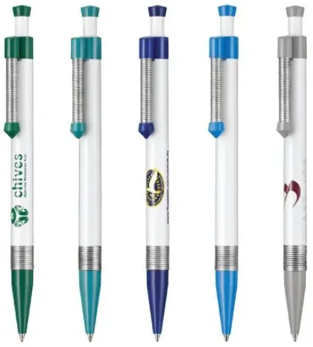 Custom Double-Spring Promotional Pen with Metal Grip