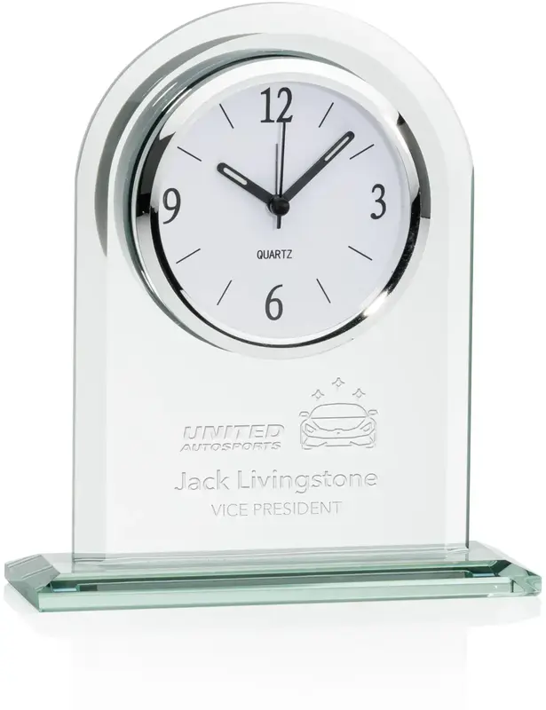 Chrome Arch Logo Springfield Desk Clock