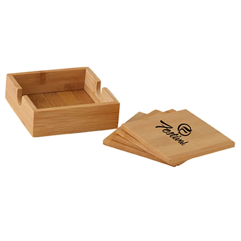 Square Bamboo Coaster Set — view 2
