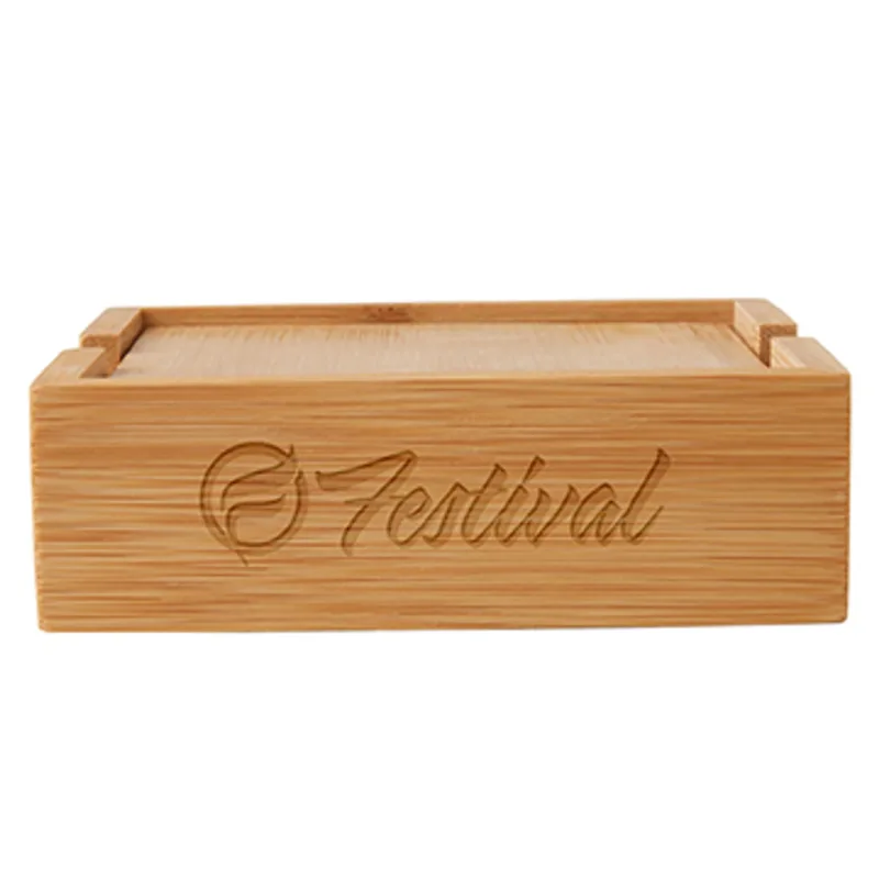Square Bamboo Coaster Set — view 3