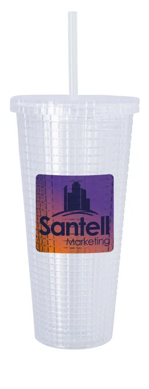 Custom Square Pattern Double Wall Tumbler - 23 oz — view 4