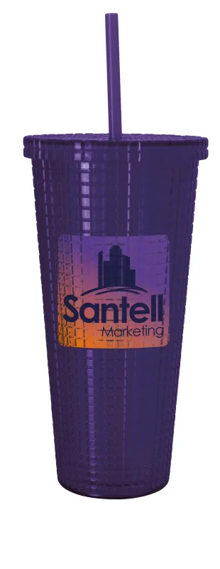Custom Square Pattern Double Wall Tumbler - 23 oz — view 5