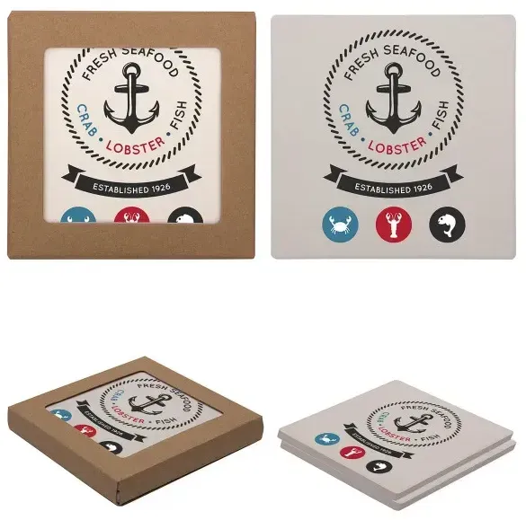 Custom Square Two Coaster Set