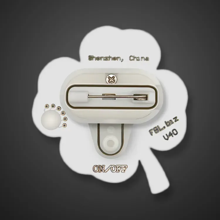 St. Patrick's Day Blinking Clover Light-Up Pin — view 4