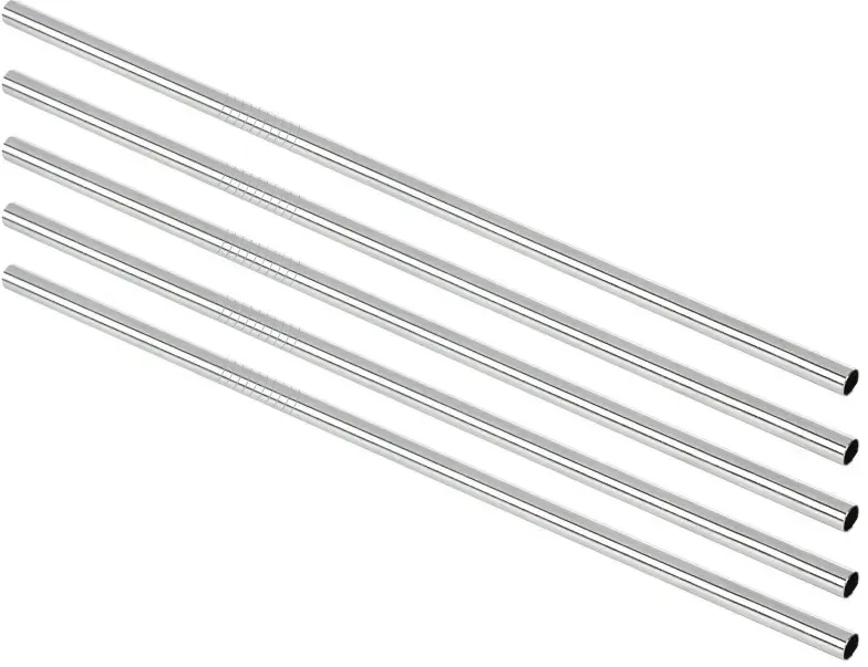 Branded Stainless Steel Straw Set+Brushes - 5 Pack — view 2