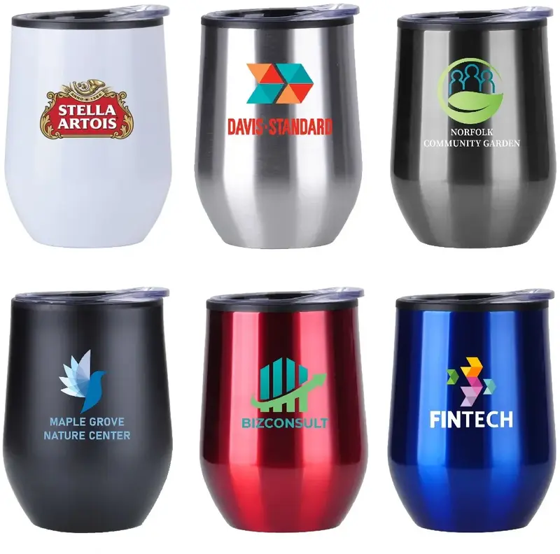 Stainless Steel Wine Mug (Full Color - 12 oz.)