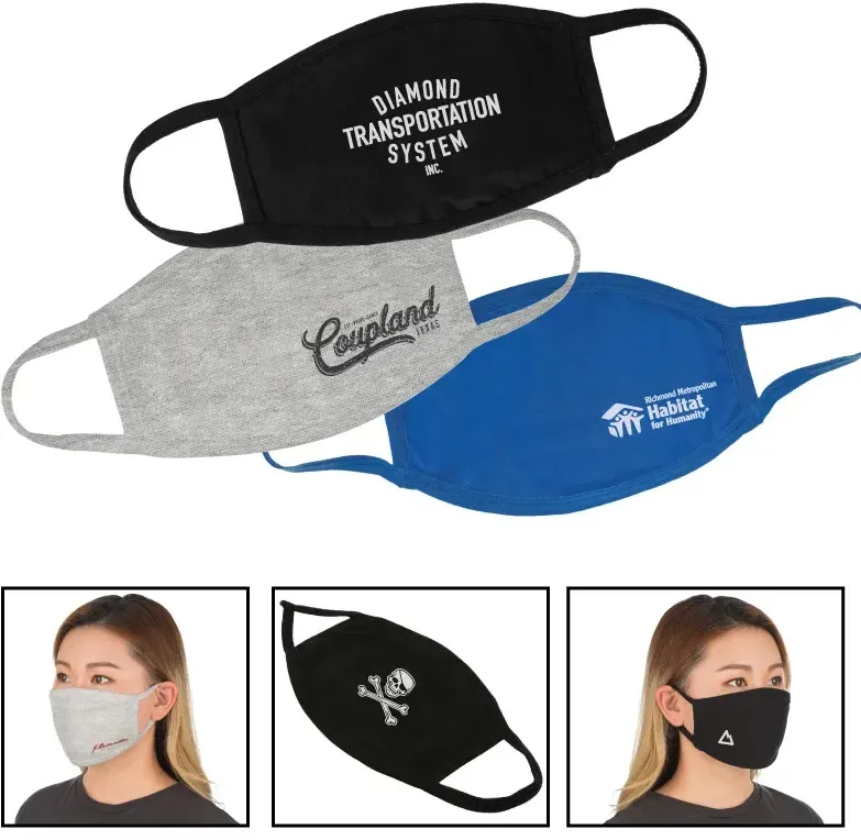 Custom Cotton Face Mask (Reusable, 3-ply, Elastic Ear Loops)