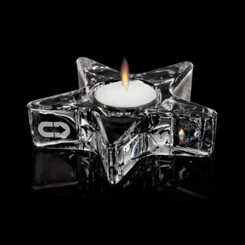 Custom Crystal Star Candleholder - Promotional Item