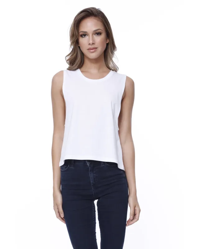 StarTee Ladies' Muscle Crop T-Shirt — view 2