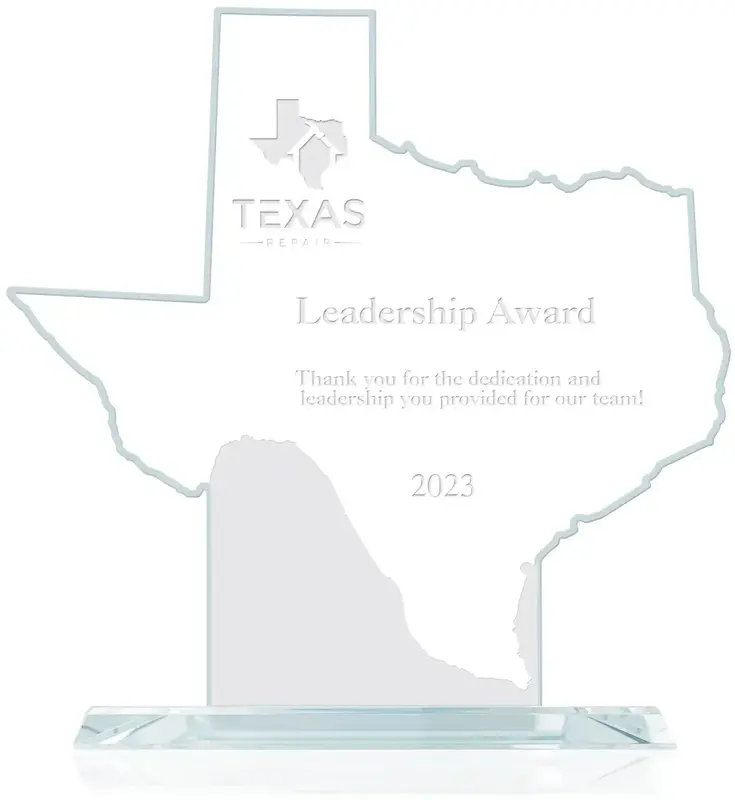 Personalized Texas Map Award - Jade Glass Campaign