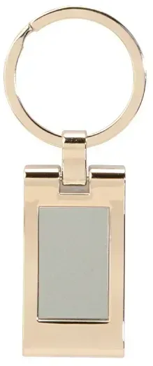 Personalized Silver Rectangle Keyring — view 2