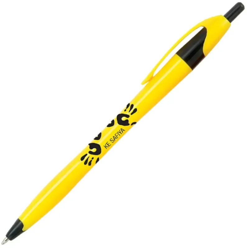 Stratus Pen w/ Bright Contoured Barrel & Black Trim (Black Ink) — view 5