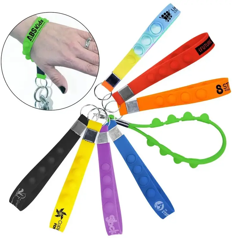 Stress Popping Silicone Keychain for Anxiety Relief