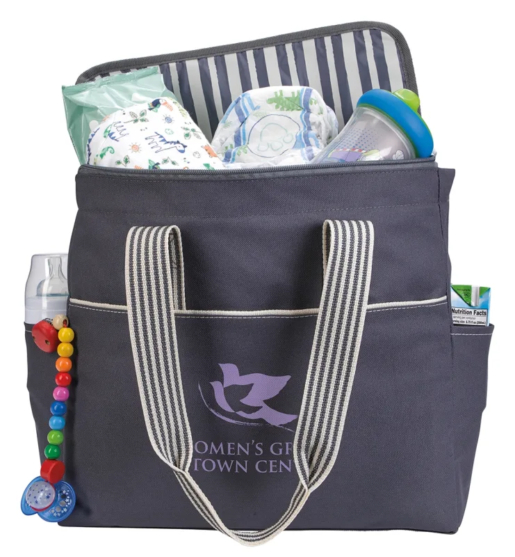 Custom Stripe Diaper Tote-Pack — view 4