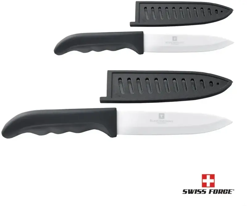 Swiss Force Precision Ceramic Knife Set with Protective Sleeves