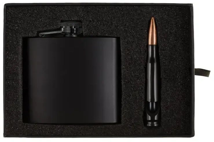 Personalized Tactical Flask and Bullet Bottle Opener Gift Set — view 3