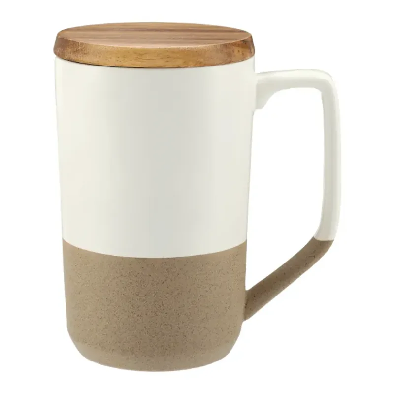 Tahoe Tea & Coffee Ceramic Mug with Wood Lid 16oz — view 5