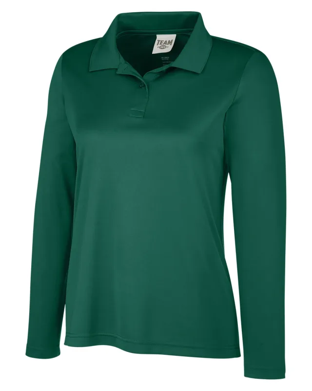 Team 365 Ladies' Zone Performance Long Sleeve Polo — view 26
