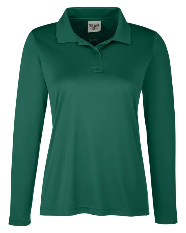 Team 365 Ladies' Zone Performance Long Sleeve Polo — view 28